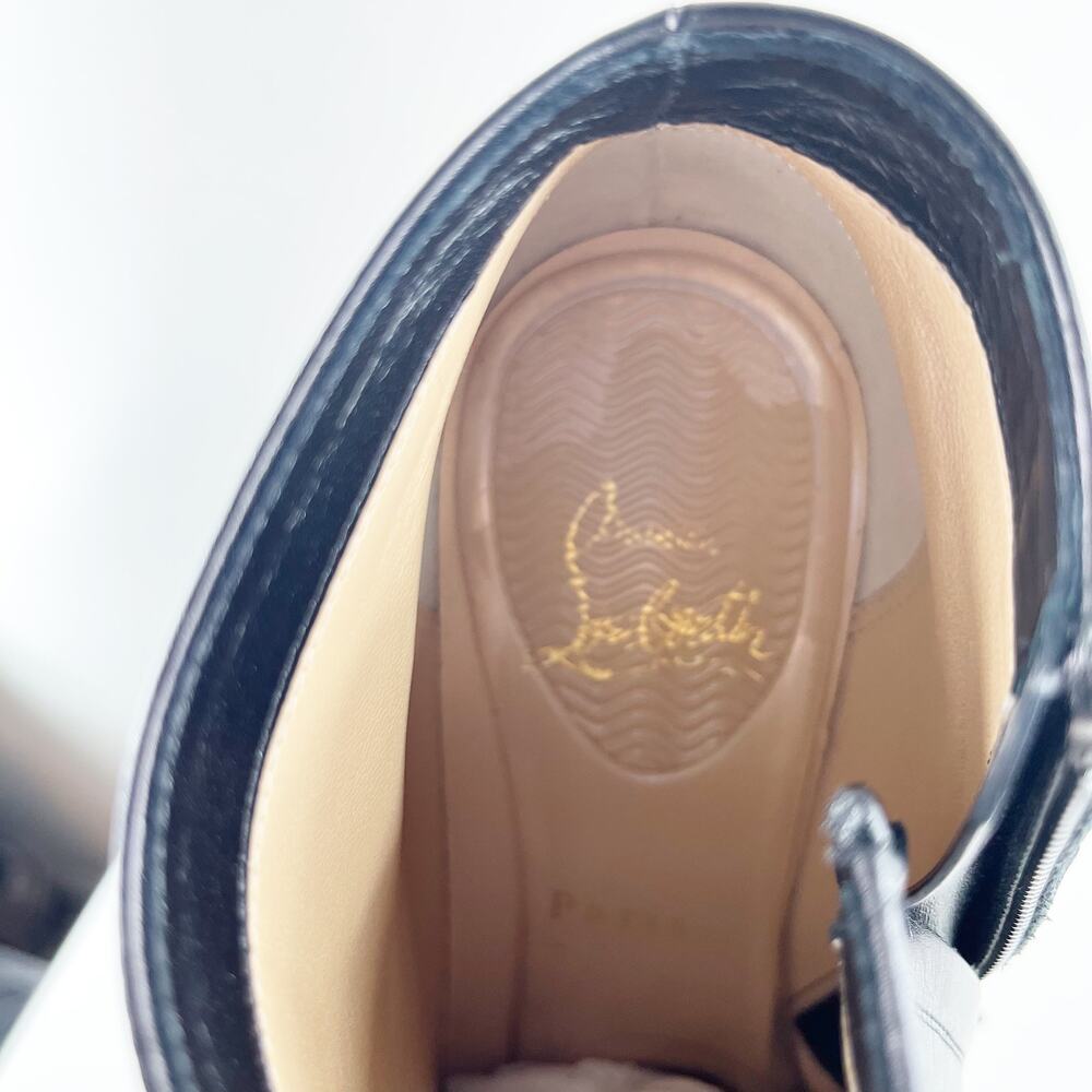 Christian Louboutin Eleonor 85 Leather Ankle Boots Booties Black 39 - Picture 12 of 12